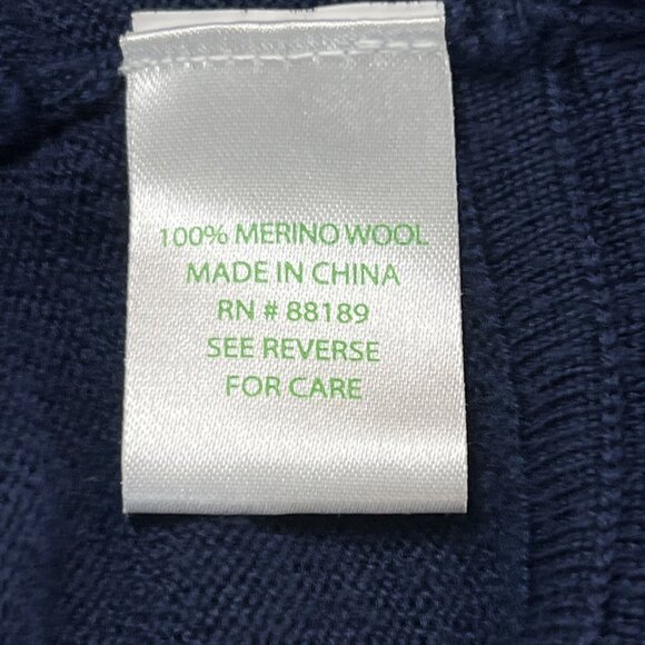 Lilly Pulitzer Helena Dress Womens L Blue Merino Wool Sweater Midi Preppy Office - Picture 10 of 10